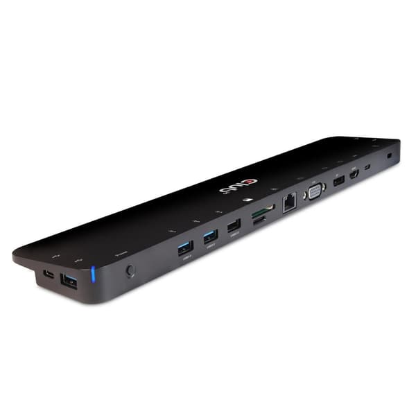 CLUB3D Type C 3.2 Gen1 Triple Display Dynamisk PD-opladningsdockingstation 100W PD-oplader CSV-1564W100 Sort