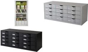 PAPERFLOW skuffeenhed, 12 skuffer, grå af polystyren, færdigmonteret - 1 stk (9H4442.02)