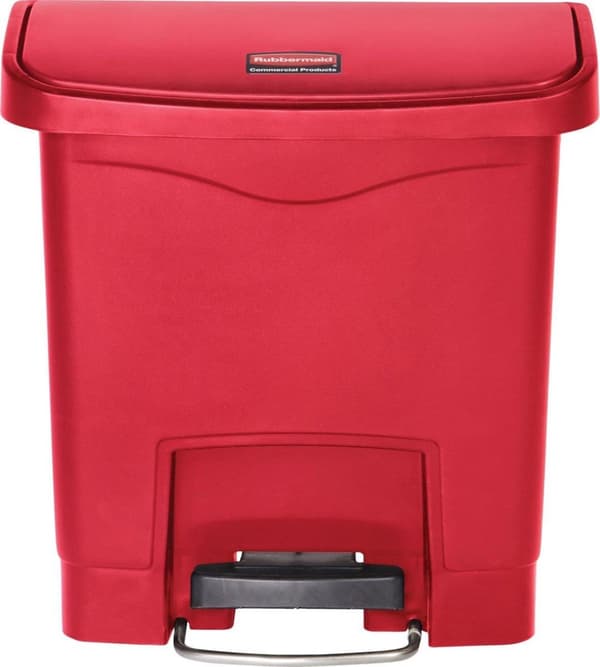 Rubbermaid Slim Jim Step On-behållare Front Step plast 15 ltr, Röd (VB224078)
