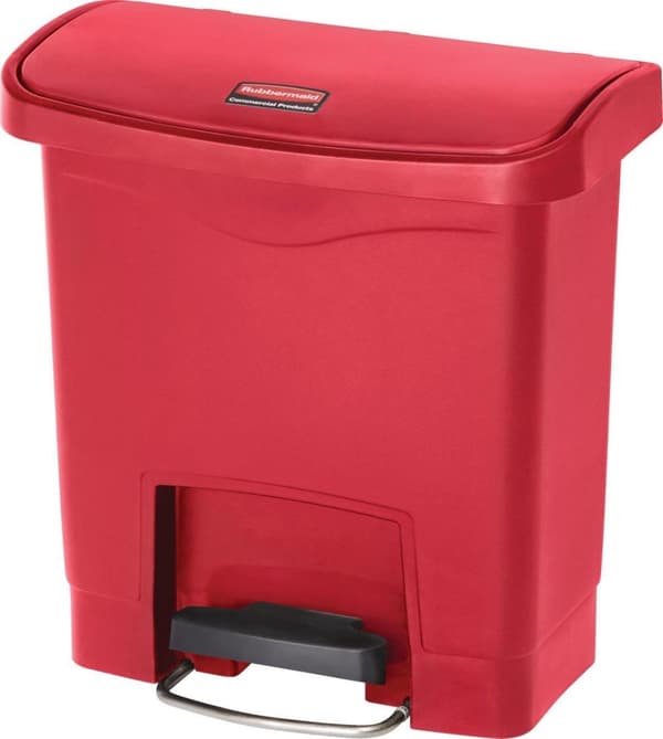 Rubbermaid Slim Jim Step On-behållare Front Step plast 15 ltr, Röd (VB224078)