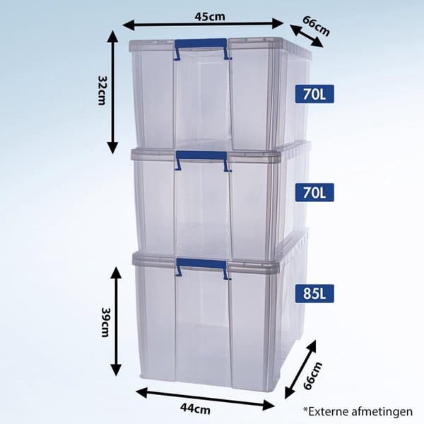 Bankers Box ProStore opbevaringsboks plastik Bonuspakke 2, 1x85L, 2x70L