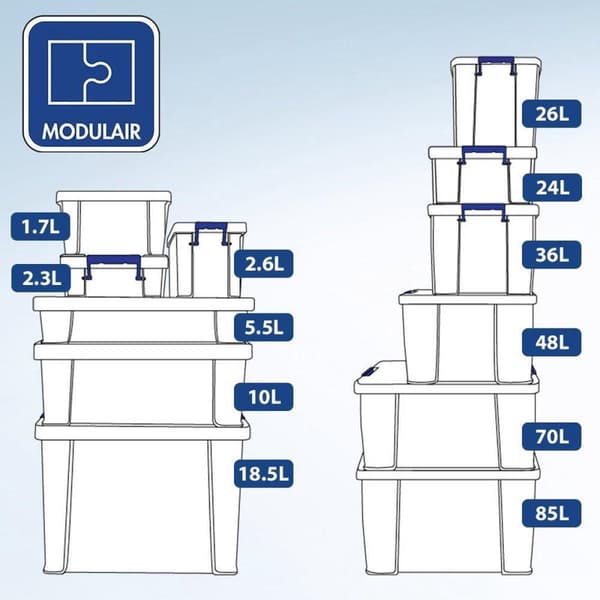 Bankers Box ProStore opbevaringsboks plastik Bonuspakke 2, 1x85L, 2x70L