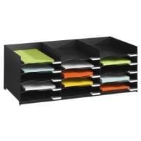 Office Paper Easy Organizer Melkein vaakasuora, pinottava musta