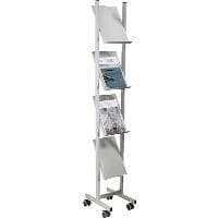 Helit H6813399 - Broschyrställ "The Rolling Show" 4 x DIN A4, Silver