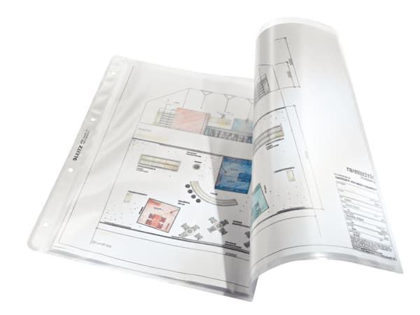 Leitz Premium Show Bag A3 landskap - A3 - 0,13 mm - 4-hål - 50 stycken - Transparent