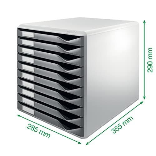Leitz 52810089 Lådsats 10 lådor Formsats Ljusgrå/Mörkgrå