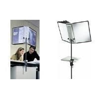 Holdbar Sherpa bordholder med 10 displaypaneler A4, stativ med bordklemme, sort, 581800