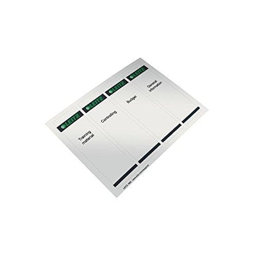 Leitz PC-ryggetiketter, självhäftande, för standard- och hårdpappmappar, förpackning om 400, kort- och bredformat, 62 x 192 mm, papper, grått, 1685008