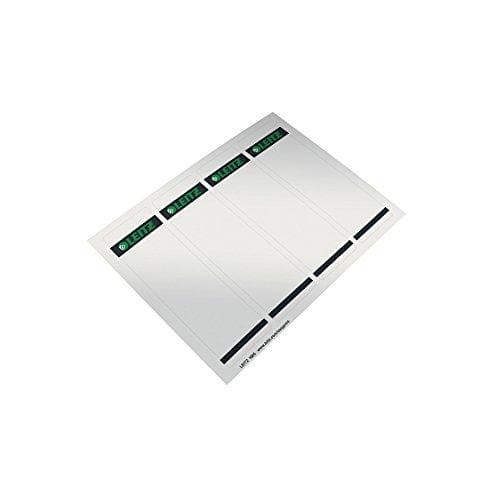 Leitz PC-ryggetiketter, självhäftande, för standard- och hårdpappmappar, förpackning om 400, kort- och bredformat, 62 x 192 mm, papper, grått, 1685008