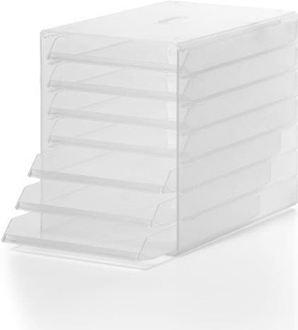 Kestävä laatikkolaatikko Idealbox, 7 lokeroa, läpinäkyvä, 1712000400