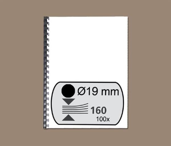 Bindrug gbc 19 mm 21-rengas a4 musta
