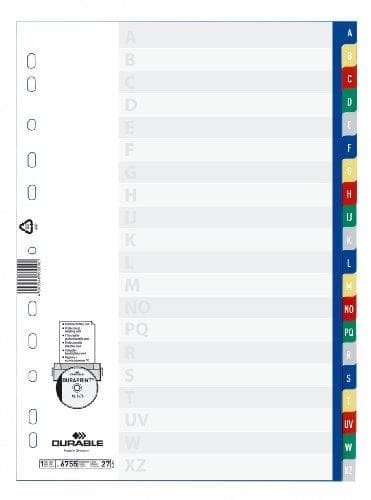 Kestävä 675527 välilehtihakemisto aakkosellinen hakemisto monivärinen (675527)