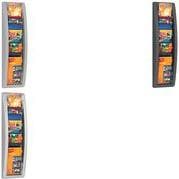 Fast Paper Quick Fit brochurevægholder (5 x 1/3 A4-rum, B 18 x D 9,5 x 65 cm), sort