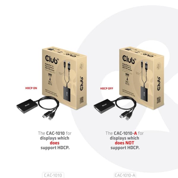 Club 3D CAC-1010-A aktiv adapter DisplayPort till DVI-D HDCP AV (för biovisningar)