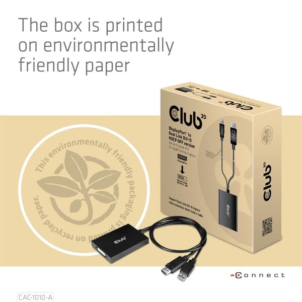 Club 3D CAC-1010-A aktiv adapter DisplayPort till DVI-D HDCP AV (för biovisningar)