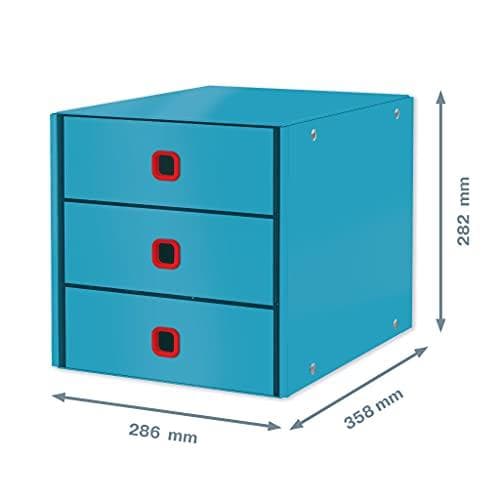 Leitz Click & Store skuffesæt, 3 skuffer til opbevaring af papirer, dokumenter og genstande, A4-størrelse, robust premium-pap, hjemme/kontor, hyggelig
