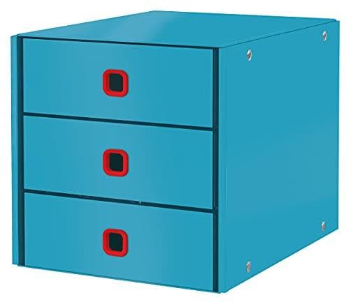 Leitz Click & Store skuffesæt, 3 skuffer til opbevaring af papirer, dokumenter og genstande, A4-størrelse, robust premium-pap, hjemme/kontor, hyggelig