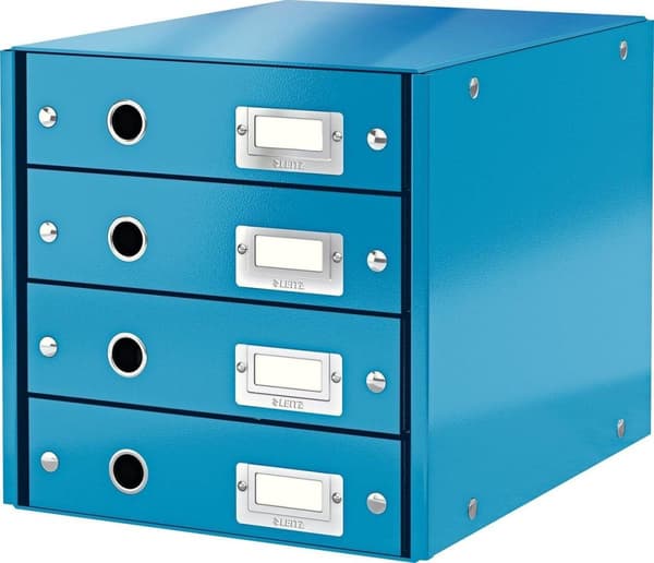 Leitz WOW Click & Store pap kommode med 4 skuffer til A4-formater - 28,6 x 28,2 x 35,8