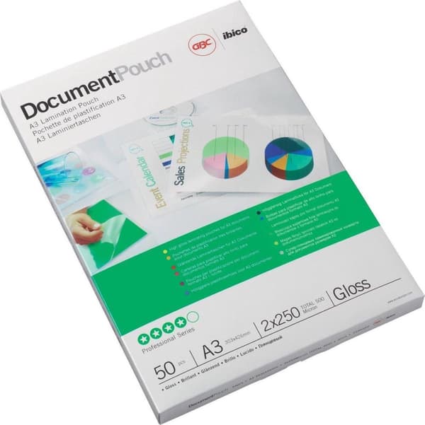 GBC - Dokumentlamineringspåsar - A3 200 Micron - Blank