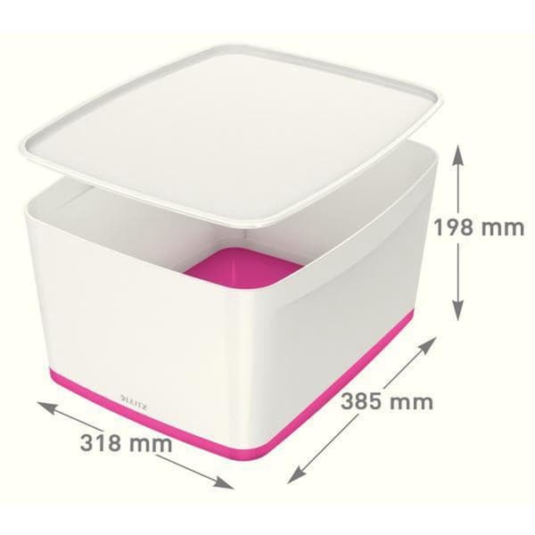 Leitz Mybox Förvaringslåda - 18 liter - med lock - rosa