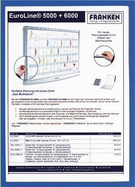 FRANKEN dokumentfodral Frame It X-tra! Linje, A4, styv film, matt, blå, 5 delar (ITSA4M/503)