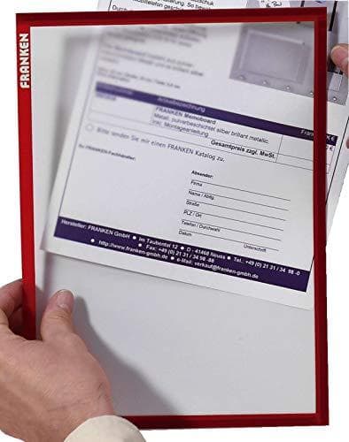 FRANKEN dokumentfodral Frame It X-tra! Linje, A4, styv film, matt, röd, 5 st (ITSA4M/501)