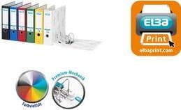 ELBA folder smart cloud marmor, rygbredde: 80 mm, rød DIN A4, cover lavet af cloud marmor papir, limet ryg (10428 RO)