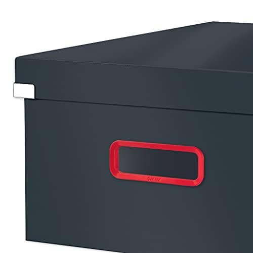 Leitz Click & Store Stor förvaringslåda Vikbar A3-arkivkartong med lock Robust premiumkartongbehållare för arkivering av dokument Hem/kontor Cozy Seri