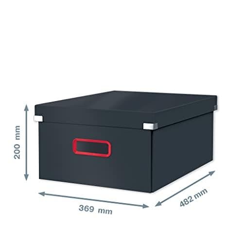 Leitz Click & Store Stor förvaringslåda Vikbar A3-arkivkartong med lock Robust premiumkartongbehållare för arkivering av dokument Hem/kontor Cozy Seri