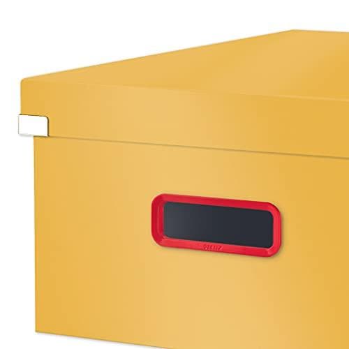 Leitz Click & Store Stor opbevaringsboks, foldbar A3 arkivboks med låg, robust premium papspand til arkivering af dokumenter, Hjem/kontor, Hyggelig se