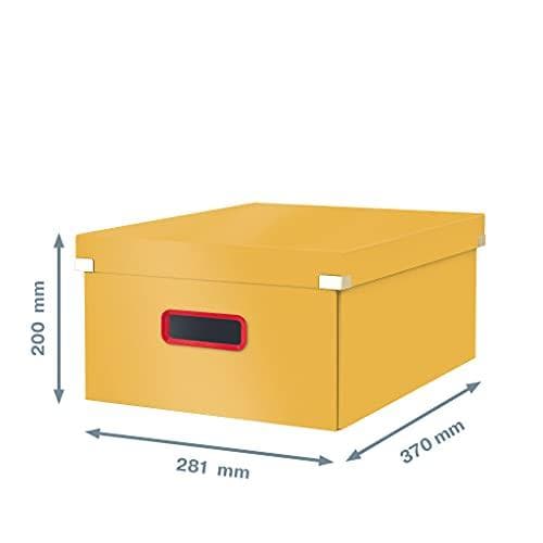 Leitz Click & Store Stor opbevaringsboks, foldbar A3 arkivboks med låg, robust premium papspand til arkivering af dokumenter, Hjem/kontor, Hyggelig se