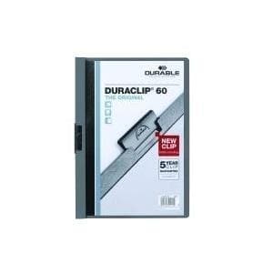 DURABLE Hunke & Jochheim clip folder DURACLIP® 60, styv film, 60 ark, transparent/antracit