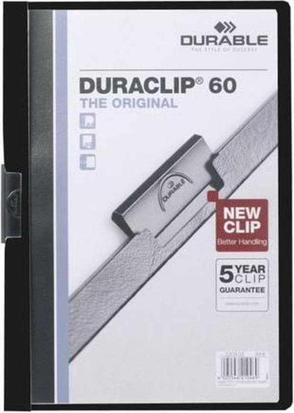 Slitstark klippfil Duraclip® 1-60 ark, svart (förpackning med 25)