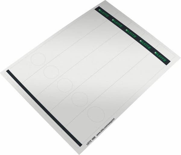 Leitz PC-printbare rygetiketter til standardmapper - 125 stykker - smal og lang - grå