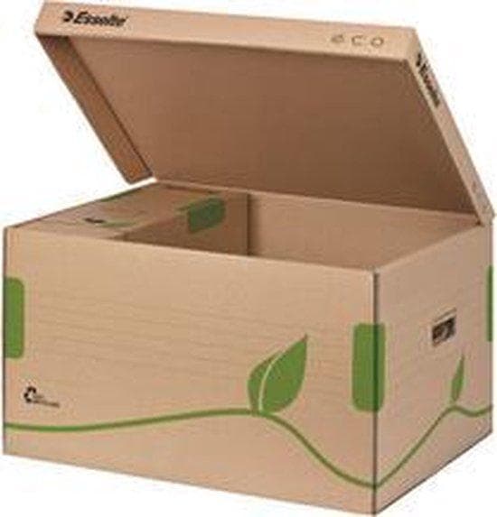 Esselte arkivhængslet lågkasse ECO, brun til DIN A4+ format, lavet af 100% genbrugspap, 100% - 10 stk (623918)