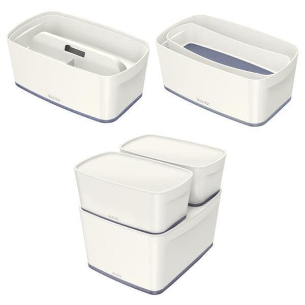 Leitz MyBox® Small med låg, opbevaringsboks - grå/hvid