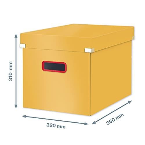 Leitz Click & Store iso säilytyslaatikko Cube, taitettava säilytyslaatikko kannella, tukeva premium-pahvi, asiakirjojen kuljetukseen ja säilytykseen,