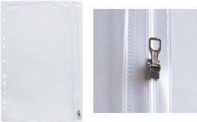 ELBA blixtlåsficka, 305 x 170 mm, PVC, kristallklar 0,14 mm, utsida med skjutstängning, för kassaskåp - 10 stycken (100207006)