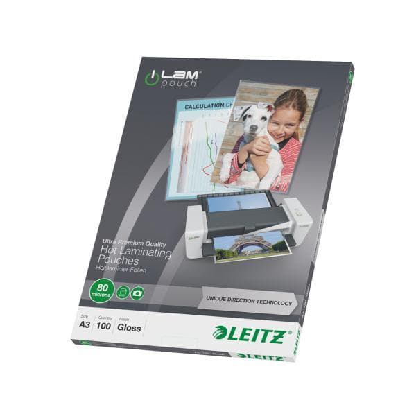 Leitz iLAM UDT lamineringsposer A3 - 80 mikron - 100 stk.