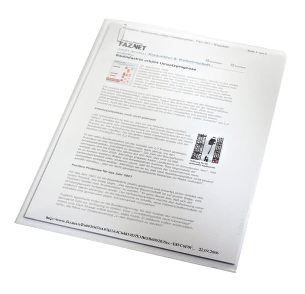 LEITZ standard ærme, A4, PP, kornet, grøn, 0,13 mm åben i top og sider, dokumentsikker, med tommelfinger- (4000-00-55)