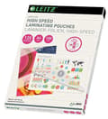 Miniatyrbillede 1 af 5: Leitz A3 Speed varmelamineringsfilm, pakke med 100 stk., blank, gennemsigtig, filmtykkelse 125 mikrofon, for 30 % hurtigere laminering, førsteklasses