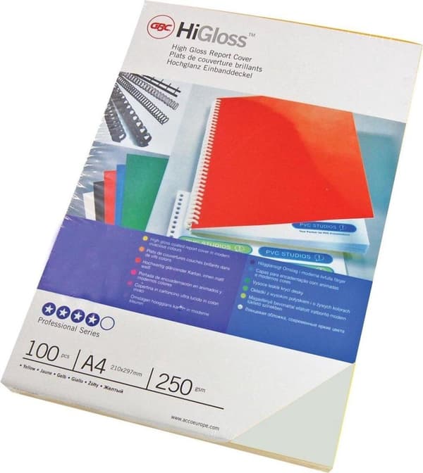 GBC Cover A4 Högglans 250 mikron Vit 100 st
