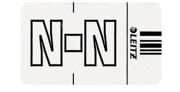 Leitz 66231000 Orgacolor Letter Signal N, 250 kpl pakkaus, valkoinen