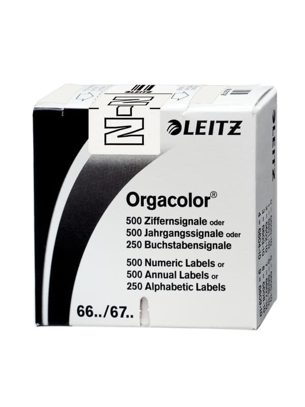 Leitz 66231000 Orgacolor Letter Signal N, förpackning om 250, Vit