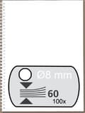 Miniatyrbillede 9 af 11: Wire back 8mm 34 ringe A4 GBC Hvid Pakke med 100 stk
