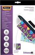 Miniatyrbillede 3 af 4: Fellowes Lamineringsfilm Enhance A4 Glossy 80 Micron 100 Pack