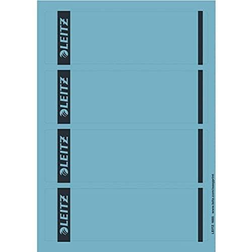 Leitz PC-skrivbara ryggetiketter, självhäftande för standard- och hårdpappmappar, 100-pack, kort- och bredformat, 62 x 192 mm, papper, blå, 16852035