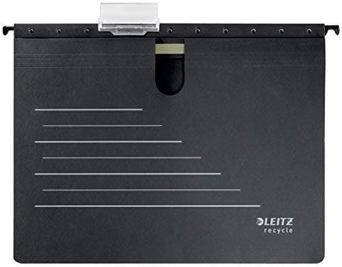 Leitz Alpha hängfil, A4-format, 100 % återvinningsbar, miljövänlig, återvinningsserie, svart/grå, 19200095