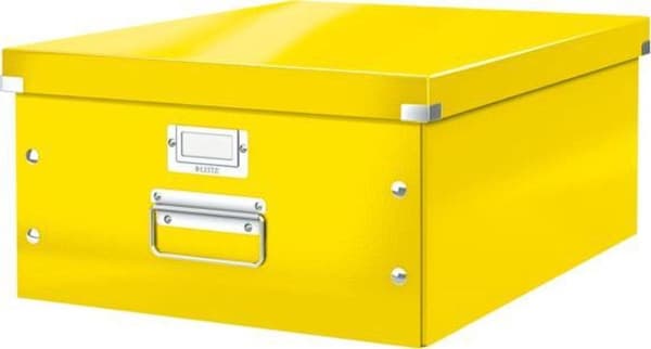 Leitz WOW Click & Store Stor papopbevaringsboks med låg til A3-formater - 36,9 x 20 x 48,2 cm (BxHxD) - Ideel til kontor og hjemmekontor / hjemmearbej