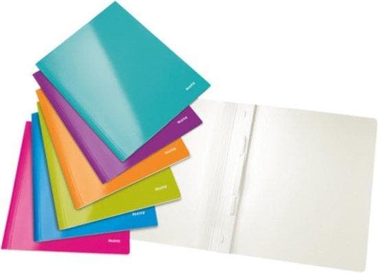 LEITZ WOW mappe, DIN A4, pap, blå metallic af PP-lamineret pap, 300 g kvm, kapacitet: - 10 stk (3001-00-36)